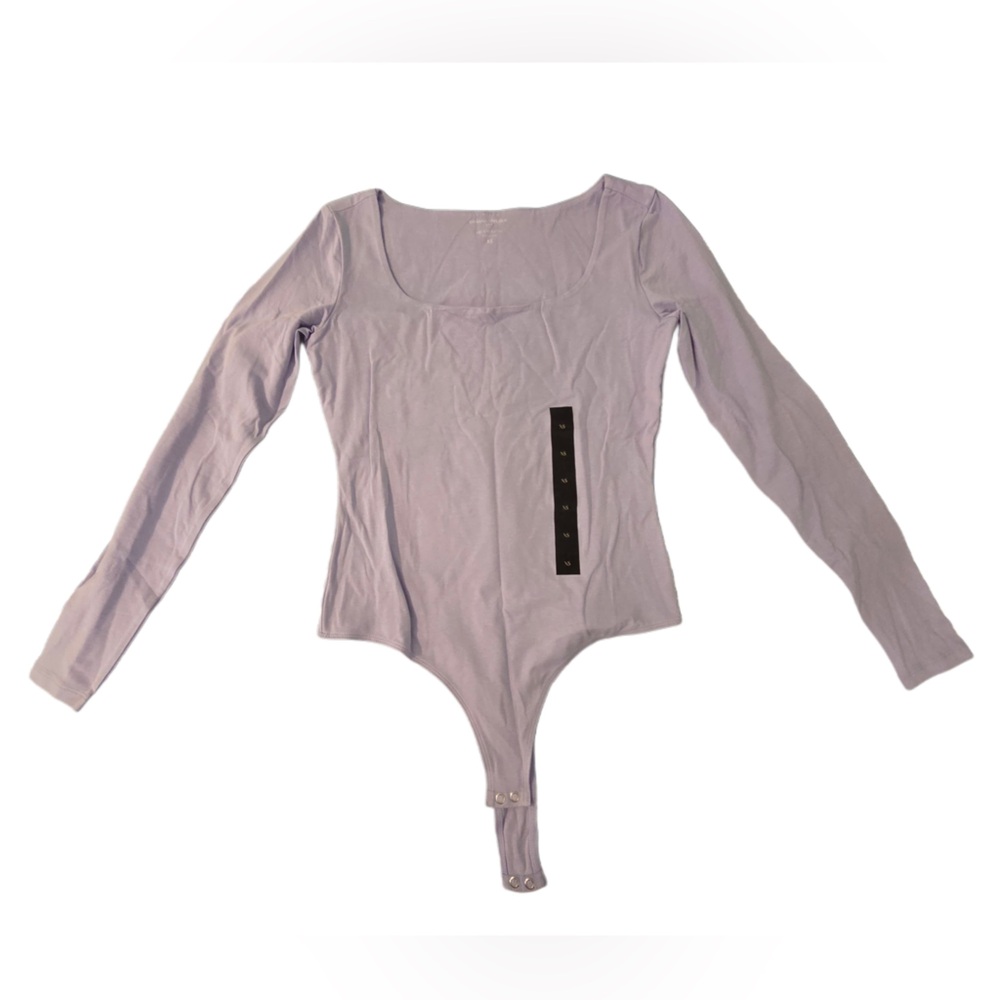 Banana Republic Light Purple Mauve Periwinkle Soft Stretch Long Sleeve Bodysuit